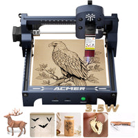 ACMER S1 Laser Engraver, 3500mW Laser Engraver Machine Higher Accuracy Wood Cutter and Engraving Machine with Working Area 130x130mm,0.04mm Laser Spot for Wood Acrylic Metal Glass