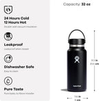 Hydro Flask Wide Mouth Insulated Water Bottle 32oz Black