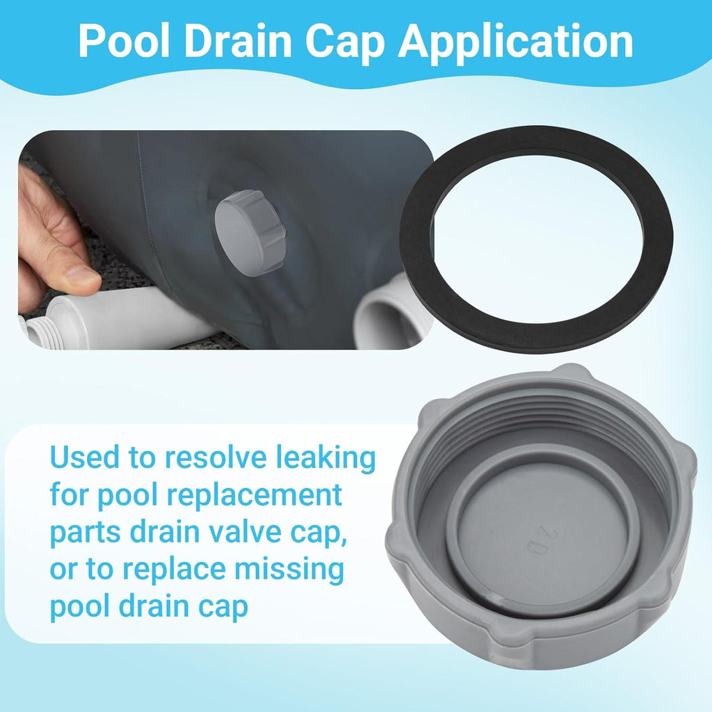 GJK P01006 Replacement Drain Valve Cap for Coleman Above Ground Pool Grey