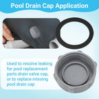 GJK P01006 Replacement Drain Valve Cap for Coleman Above Ground Pool Grey