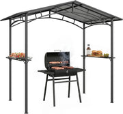 Outsunny BBQ Grill Gazebo 2.5 x 1.5m Black Metal Polycarbonate