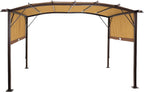 Sunnydaze Decor 9x12 Ft Outdoor Pergola With Retractable Canopy Tan