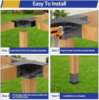 JEXALINE Heavy Duty Steel Pergola Bracket Kit for 4x4 Lumber
