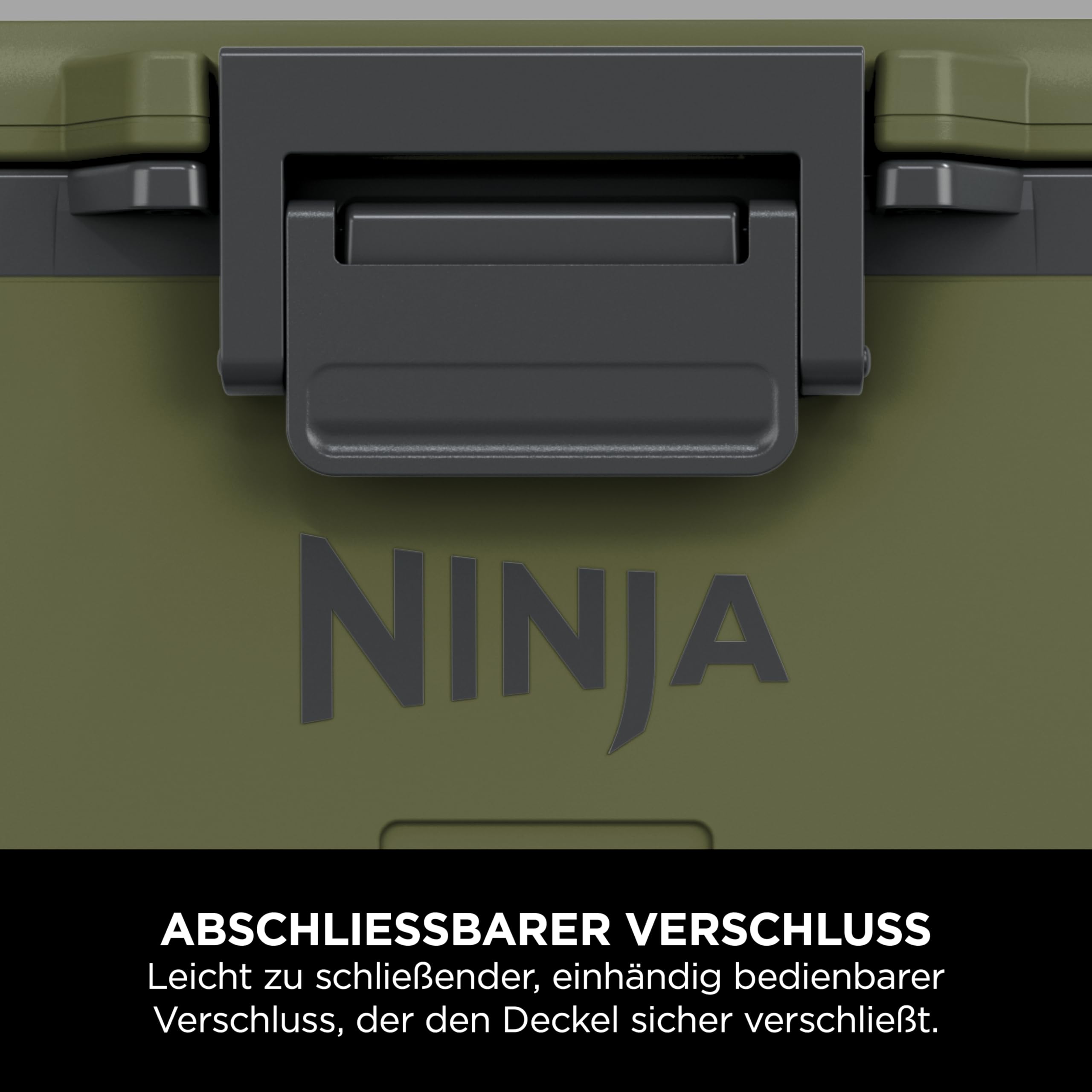 Ninja FrostVault Kühlbox mit Rollen und Isolierung, Thirti Flasche & Kühlakku, integrierter Dry Zone Schublade für Lagerung bei Kühlschranktemperatur, olivegrün, FB245AMZEUUKGN