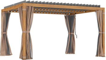 Outsunny Louvered Pergola Hardtop Gazebo with Adjustable Aluminum Roof
