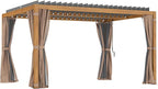 Outsunny Louvered Pergola Hardtop Gazebo with Adjustable Aluminum Roof