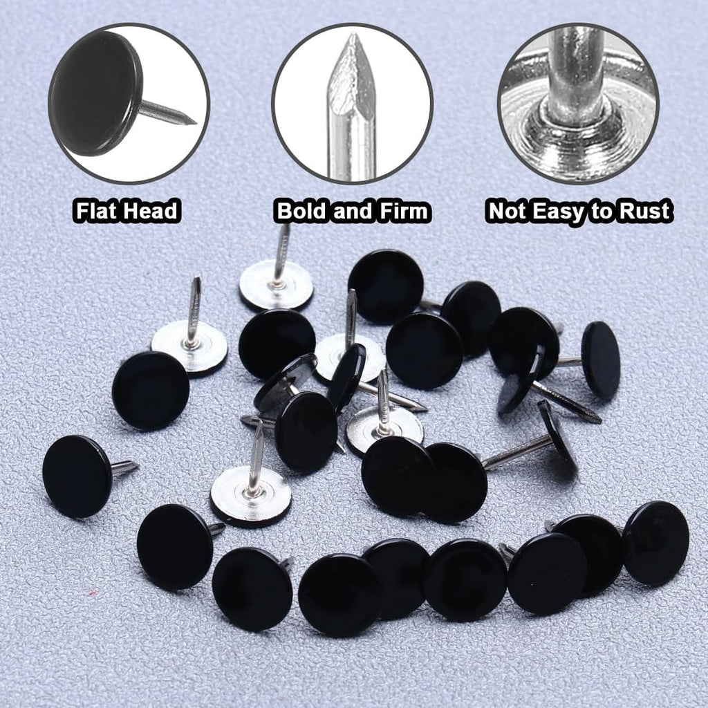 WeddHuis 50 Count Decorative Furniture Nails 11mm x 13mm Black
