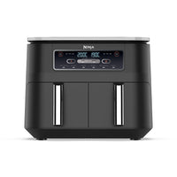 Ninja Foodi Dual Zone Digitale Heißluftfritteuse, 7,6L Airfryer, 2 Fächer, Antihaftbeschichtung, spülmaschinenfeste Körbe, 6-in-1, 4-6 Portionen, Schwarz AF300EU