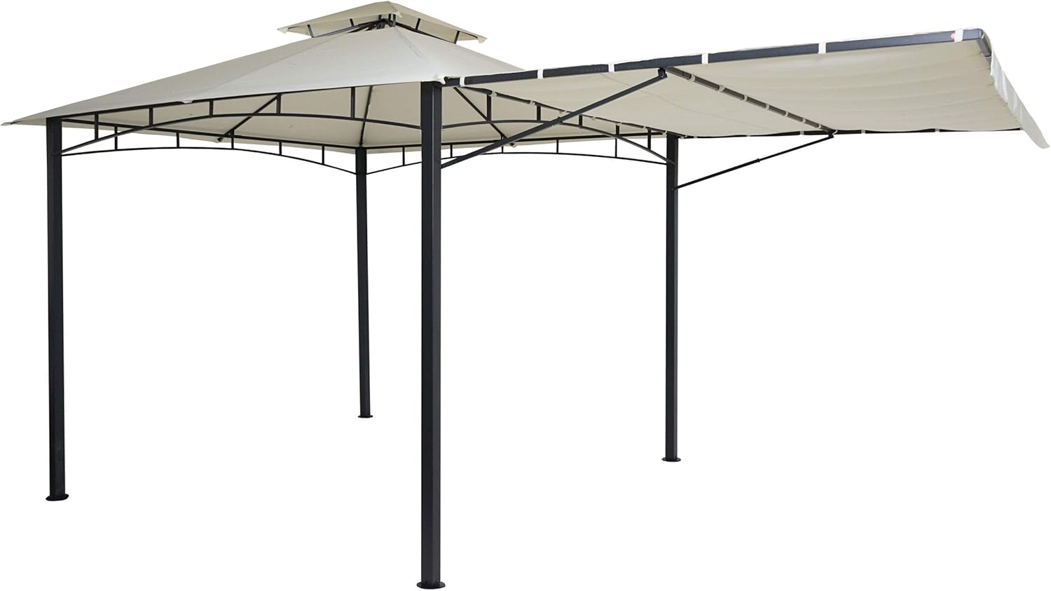 Mendler HWC-F94 Gazebo Movable Sidewall Steel 2.5m Cream Beige