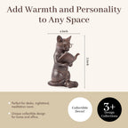 Young's Inc. Cat Figurine - Cute Cat Statue - Whimsical Cat Decor for Cat Lovers - Cat Collectibles and Meditation Decor - Cat with Eye Glasses - 4'' L X 3'' W X 5'' H