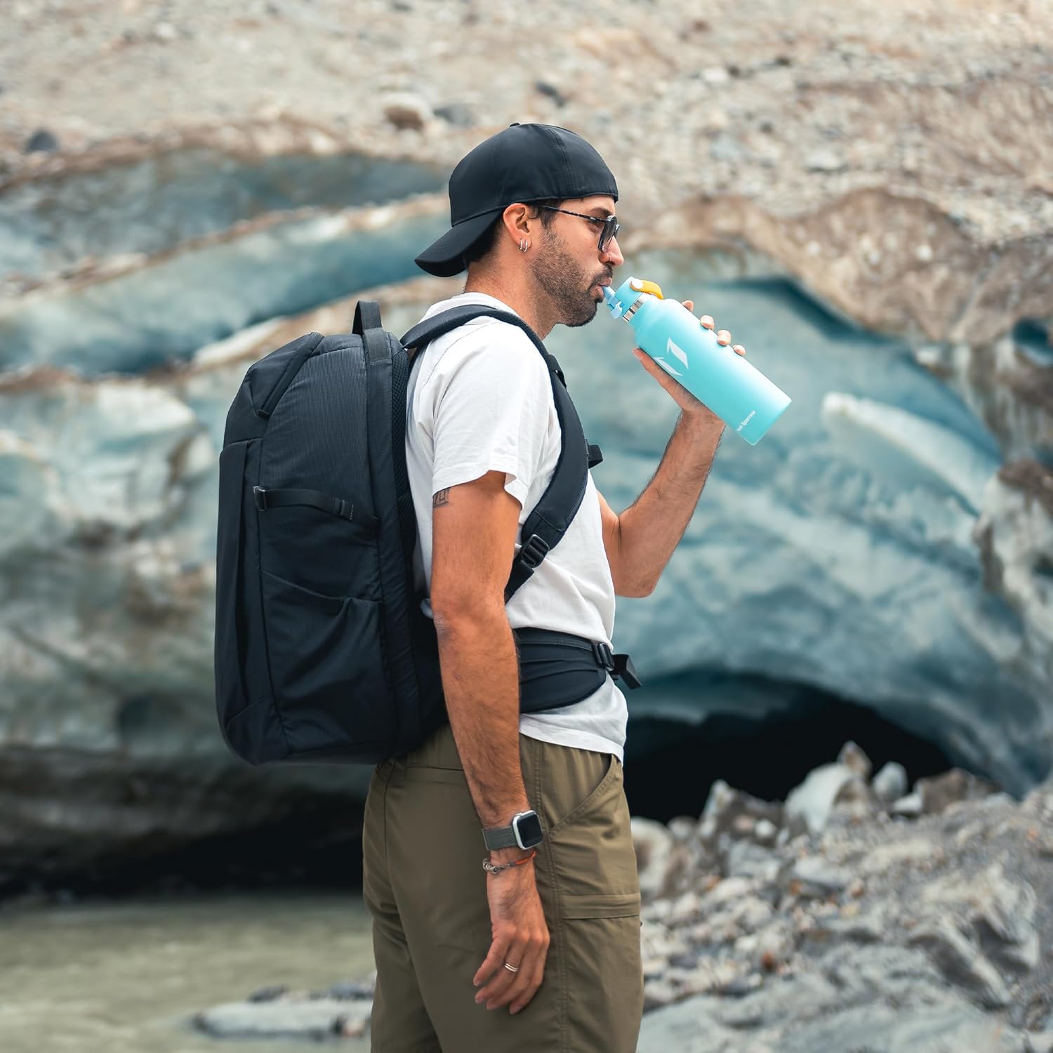 Super Sparrow FlipFlow Stainless Steel Water Bottle 500ml Grey