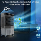 Tragbare Klimaanlage, Verdunstungsluftkühler mit 3 Geschwindigkeiten und 3 Modi, 12-Stunden-Timer, 45-l-Wassertank, Ferngesteuerter Kühlventilator mit 120°-Oszillation, kein Schlauch erforde