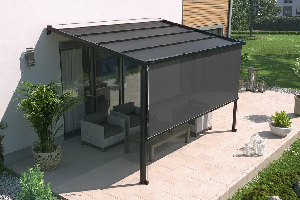 empasa Sonnenschutzrollo Vorhang Zubehör für unsere elektrische Pergola, anthrazit, in verschiedenen Größen