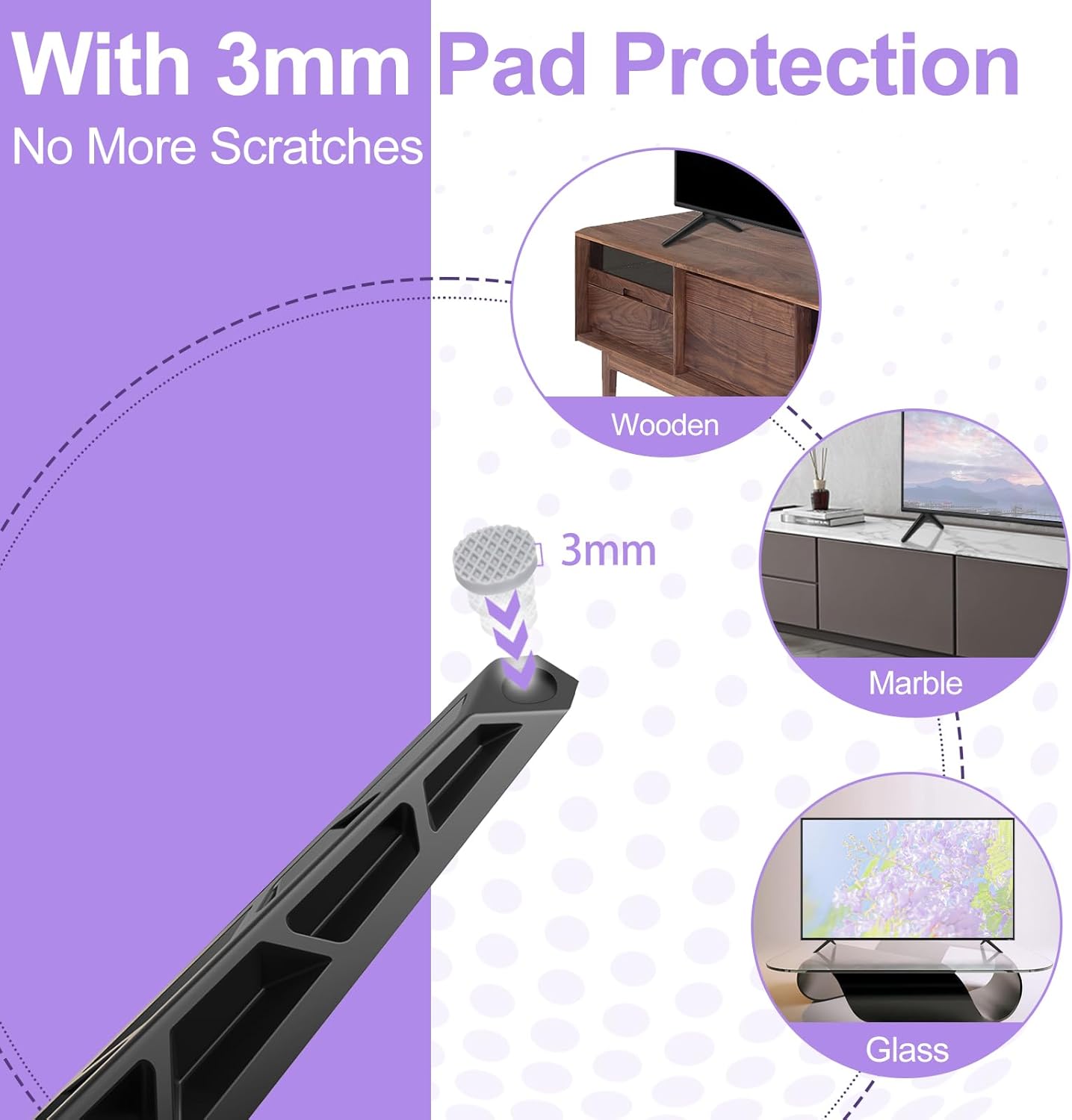 Yaotieci TV Stand Legs for Vizio V505-H9 V505-G9 Black