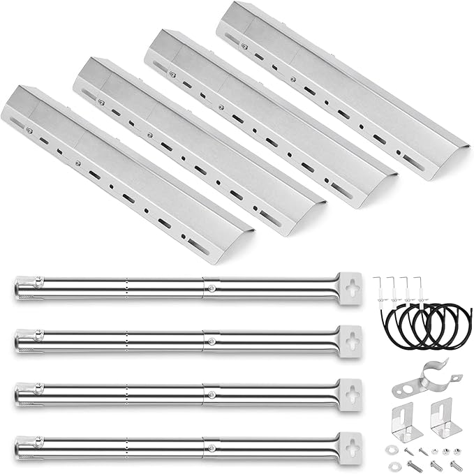 GFTIME Universal Stainless Steel BBQ Burner & Heat Plate Kit 4-Piece