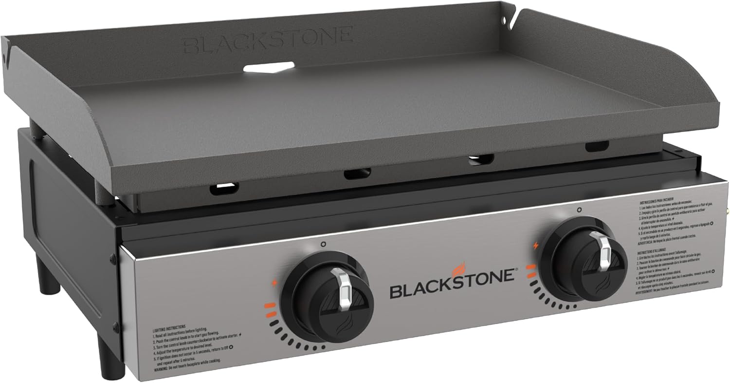Blackstone 1666 22 Inch Tabletop Griddle Stainless Steel Faceplate Black