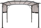 Sunnydaze Decor 9 X 12 FT Outdoor Arched Pergola With Retractable Canopy Gray