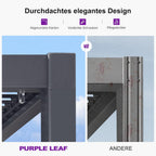 PURPLE LEAF 3.5x6.25m Freestanding Aluminum Pergola Adjustable Slat Roof Grey