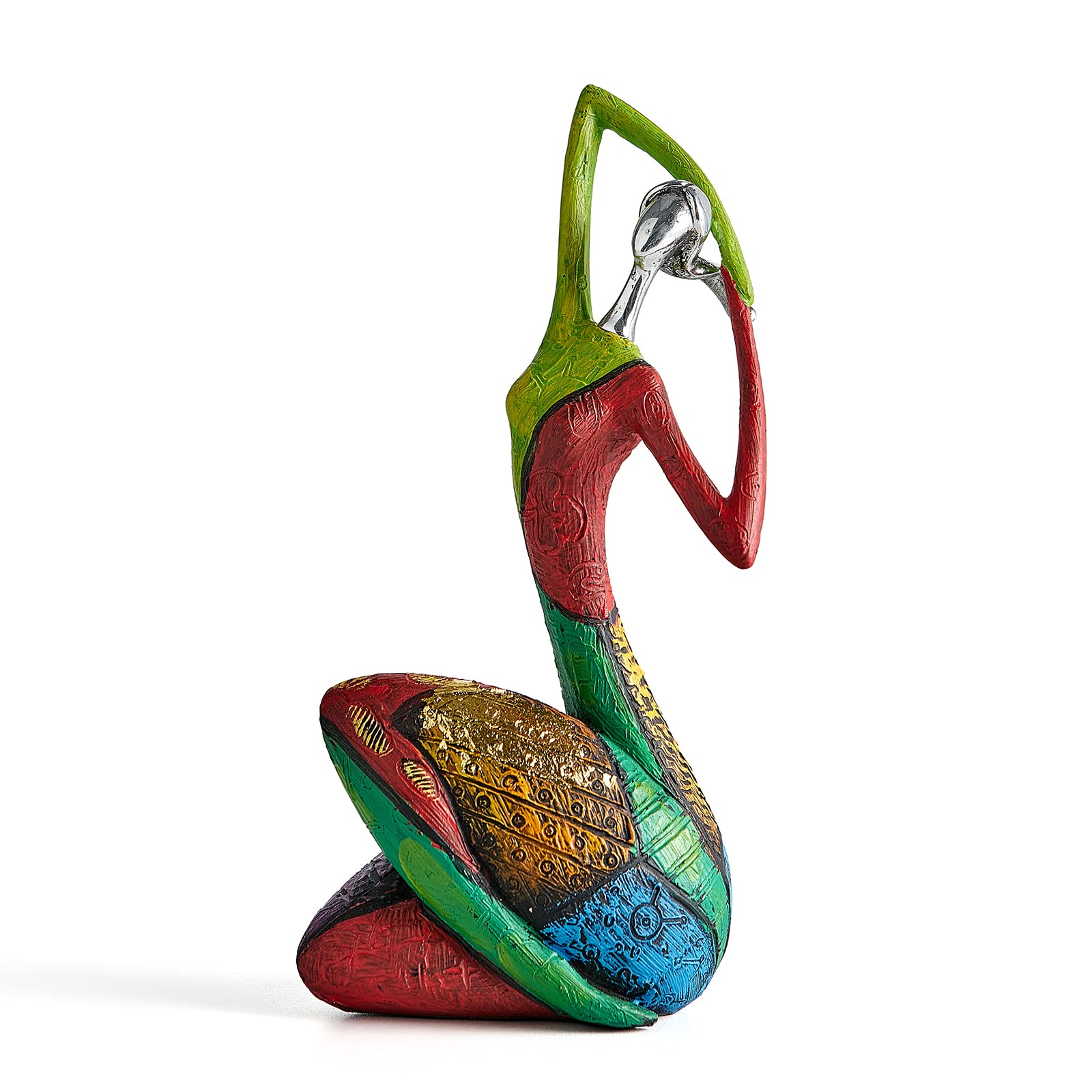 Octdays Art Yoga Female Sculpture Figurines, Abstract Woman Statue for Home Decor, Colorful Decorations for Living Room Shelf Office Cabinet Accents - B