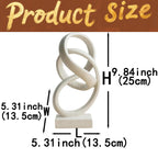 LAIKEARTS 10" Modern Abstract Ribbon Decorative Sculpture, Knot Sculptures,Home Decor,Coffee Table Statues,Dining Living Room Desk Decor（White）