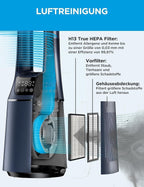 Midea MFP-120i Bladeless Tower Fan with H13 HEPA Air Purifier 105.6cm Blue