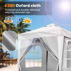 SANHENG Pop-Up-Pavillon, Pop-Up-Zelt mit Gewichten, vollständig wasserdicht, Allwetter-Pavillon, ideal für Outdoor, Party, Camping, 2 x 2 m, Weiß