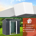 GARDEBRUK® L Metall Gerätehaus 2m² mit Fundament 200x125x180cm 2 Fenster Anthrazit Geräteschuppen Gartenhaus 4m³