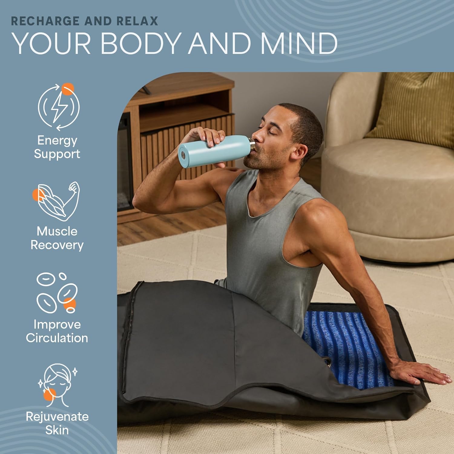 Lifepro Infrared Sauna Blanket with Crystal Layer & Dual Insulation – Low EMF Carbon Fiber Heating, 9 Temp Levels (86–176°F) – Portable Sauna Blanket Infrared with Jade, Tourmaline & Waterproof Pillow