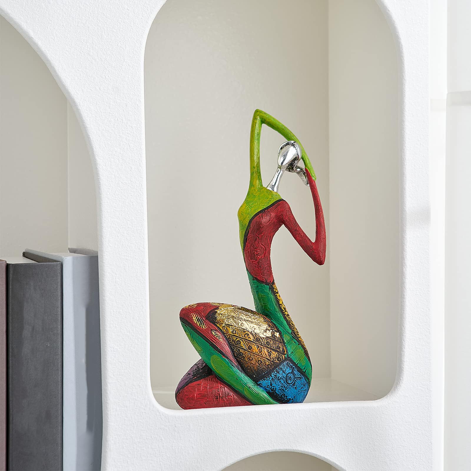 Octdays Art Yoga Female Sculpture Figurines, Abstract Woman Statue for Home Decor, Colorful Decorations for Living Room Shelf Office Cabinet Accents - B