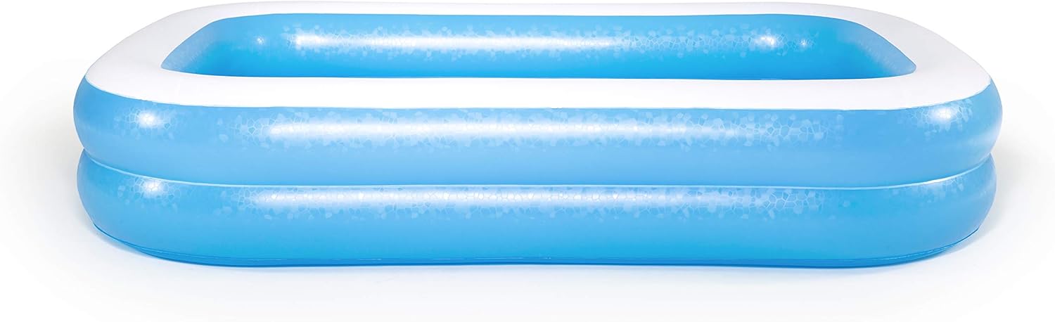 Bestway 54006 Family Rectangular Inflatable Paddling Pool Blue/White