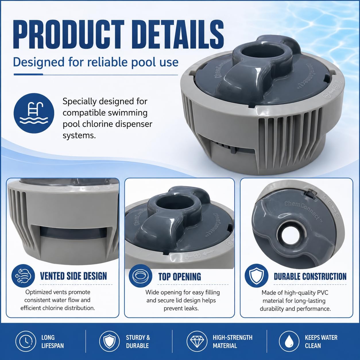 FGGHTLEA P05345 P03821 Chemical Chlorine Dispenser Replacement for Lay Z Spa