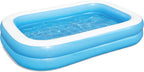 Bestway 54006 Family Rectangular Inflatable Paddling Pool Blue/White