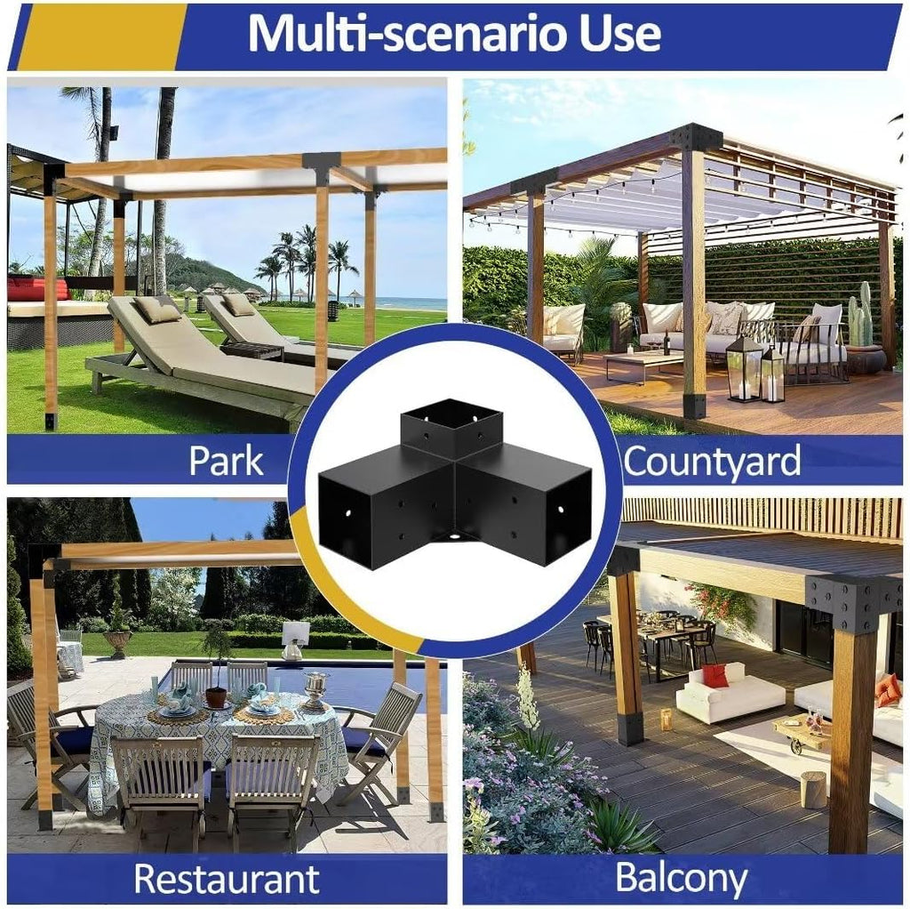 JEXALINE Heavy Duty Steel Pergola Bracket Kit for 4x4 Lumber