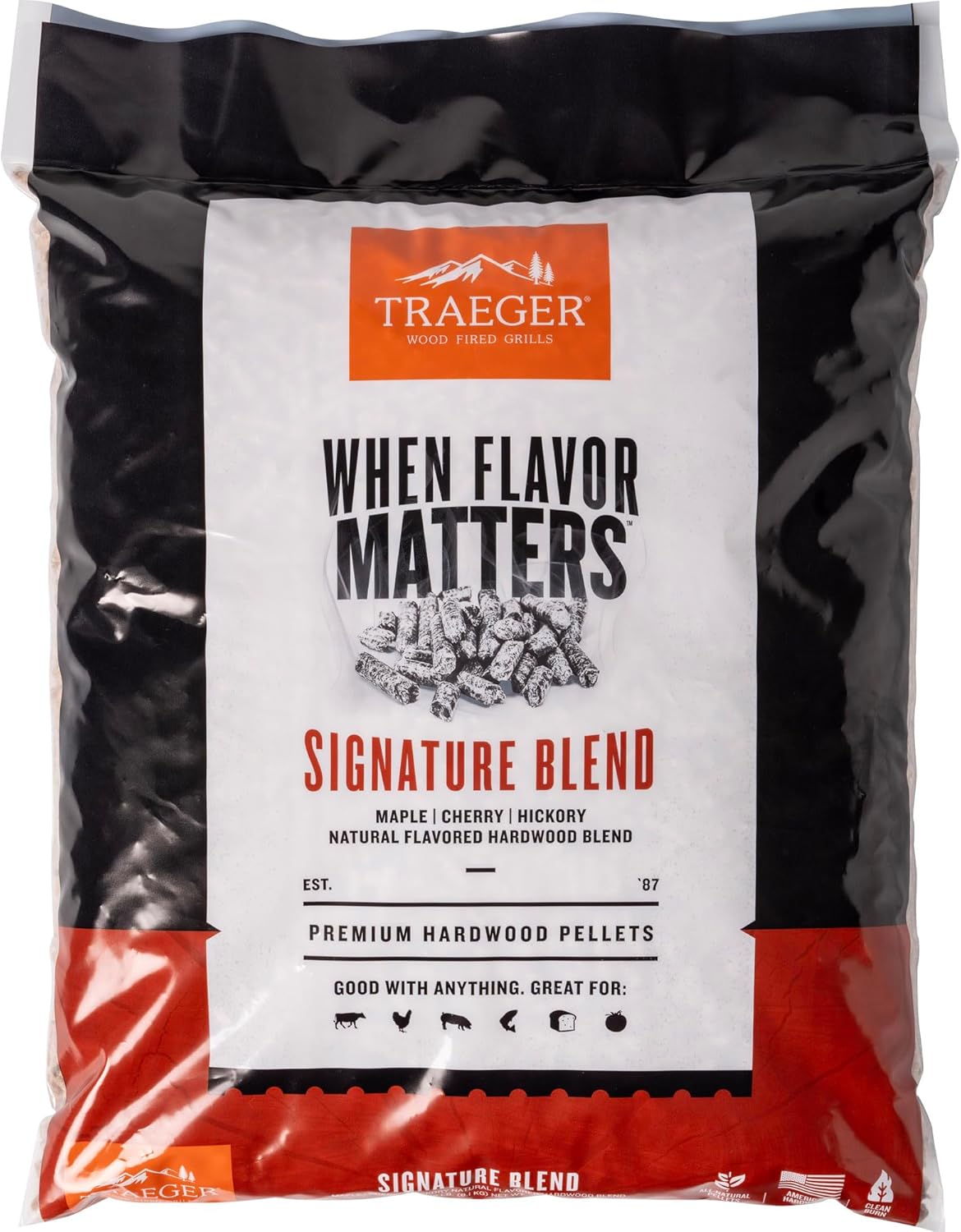 Traeger Signature Blend 100% All-Natural Wood Pellets 18lb