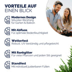 Casaria® Blumenkasten Rankgitter 3 Innentöpfe Polyrattangeflecht Rankhilfe Blumentopf Rattanoptik Pflanzkasten Schwarz