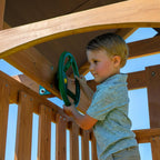 Backyard Discovery Lightning Ridge Cedar Wood Swing Set 10ft Wave Slide