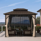 PURPLE LEAF 8 X 10 Ft Hardtop Gazebo LED Bronze