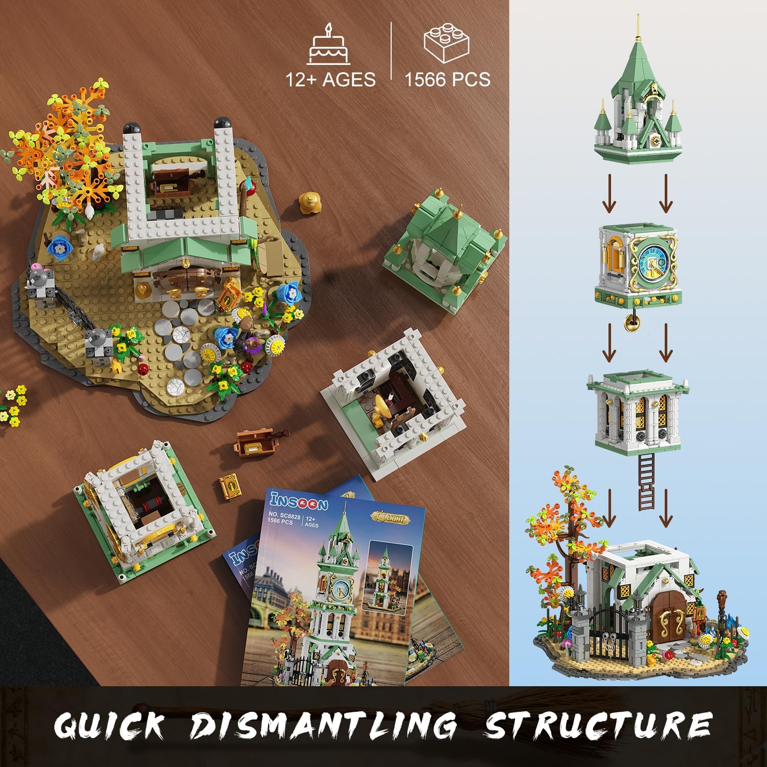 INSOON Magic Clock Tower Building Set 1566 PCS