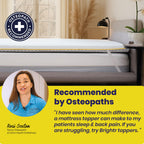 Brightr® Aurora Dual-Layer 5cm thick Memory Foam Mattress Topper 90x200 Size Bed, Orthopedic Bed Topper for Back Pain with Breathable Washable Copper Cover, Choose between Soft/Medium feel 90x200cm