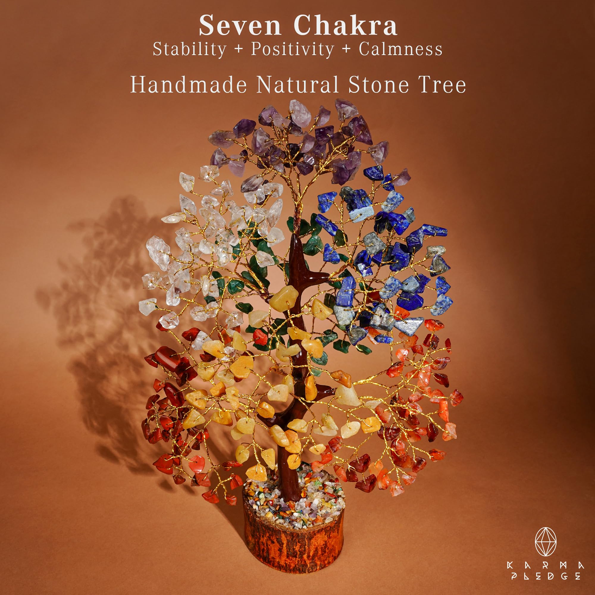 Crystal Tree of Life 7 Chakra Birthday Gifts for Women, Unique Gifts for Her, Home and Office Decor, Handmade Healing Crystals Tree Bring Positive Energy, Money, Good Luck, Gifts for Mom & Love Ones