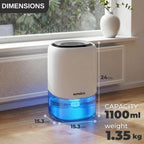 Senelux Q4 Compact Electric Dehumidifier 1100ml White