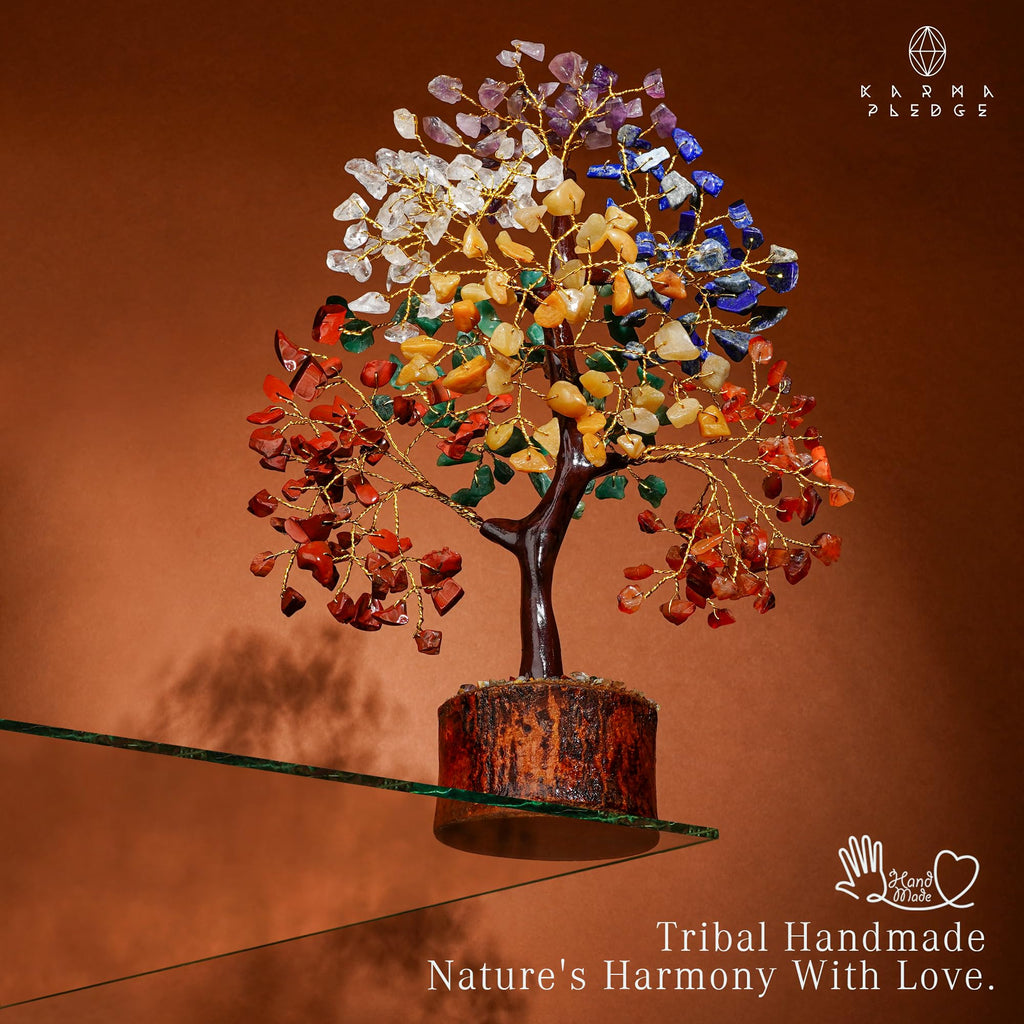 Crystal Tree of Life 7 Chakra Birthday Gifts for Women, Unique Gifts for Her, Home and Office Decor, Handmade Healing Crystals Tree Bring Positive Energy, Money, Good Luck, Gifts for Mom & Love Ones