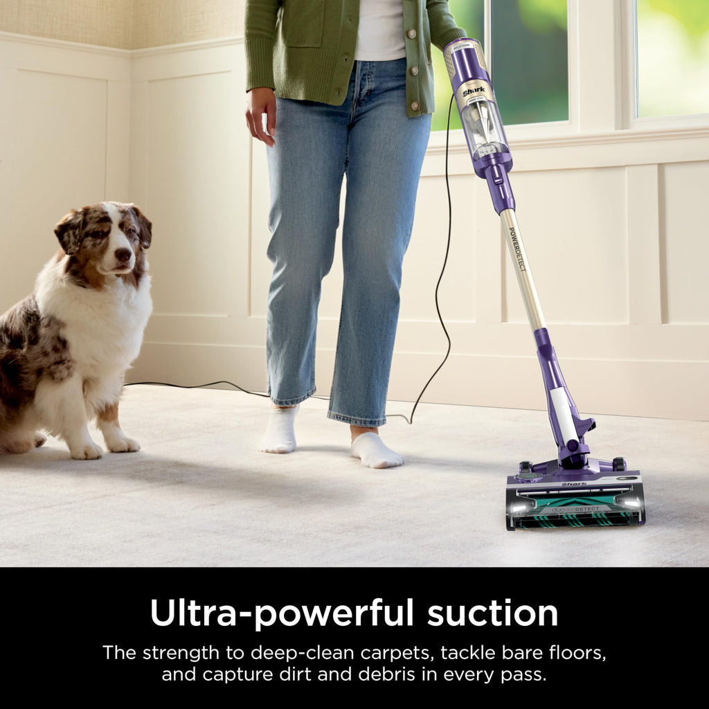 Shark POWERDETECT Ultra-Light Corded Stick Vacuum with DuoClean Technology, Self-Cleaning Brushroll for No Hair Wrap, Anti-Allergen Complete Seal, and Odor Neutralizer Technology, HZ4002