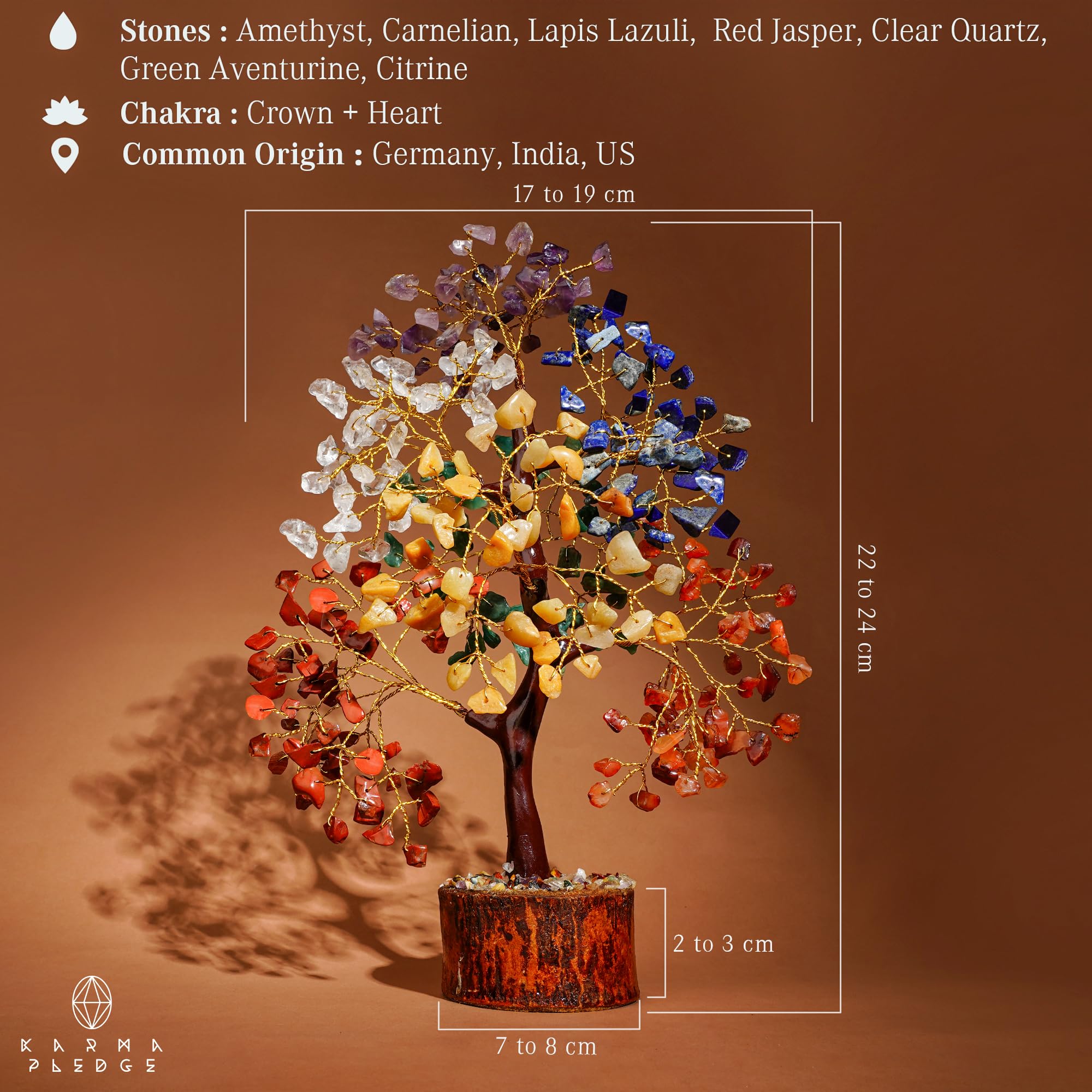 Crystal Tree of Life 7 Chakra Birthday Gifts for Women, Unique Gifts for Her, Home and Office Decor, Handmade Healing Crystals Tree Bring Positive Energy, Money, Good Luck, Gifts for Mom & Love Ones