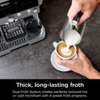 Ninja Luxe Cafe Premier Series, Espresso Machine, Drip Coffee, Rapid Cold Brew, Integrated Grinder, Hands-Free Frother, with Knock Box, Water Filter, Cleaning Tablets, Descaler, ES601GM