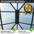 BRAST® Alu Pavillon Summerdream | viele Modelle & Farben | Größen 3x3m 3x4m | Moskitonetz + LEDs | TÜV geprüft | wasserdicht | UV-Schutz | festes Dach | 3x4m Beige LEDs