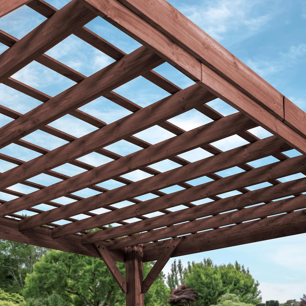 Backyard Discovery Brockton 14x10 Cedar Pergola with PowerPort and Bungee Cords
