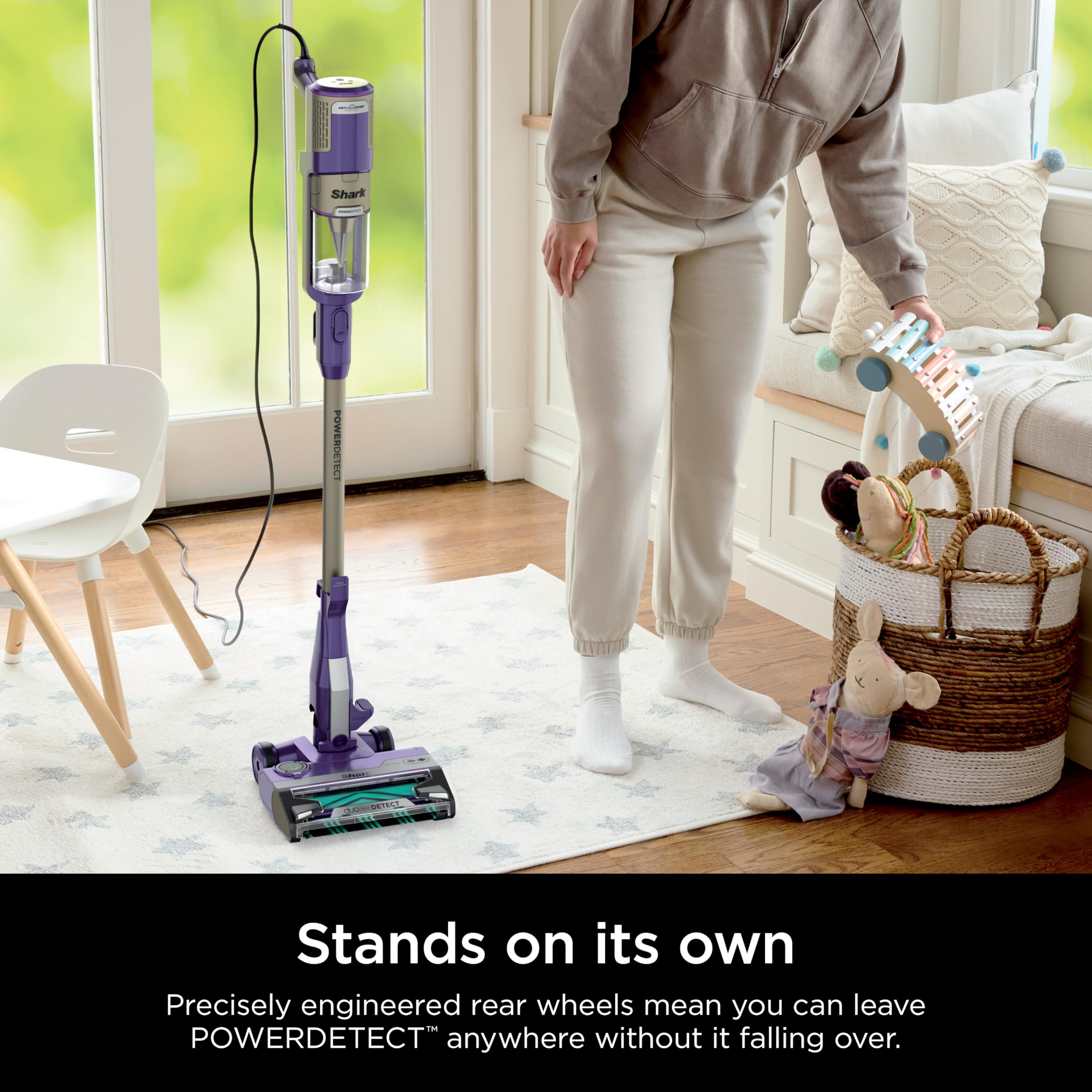 Shark POWERDETECT Ultra-Light Corded Stick Vacuum with DuoClean Technology, Self-Cleaning Brushroll for No Hair Wrap, Anti-Allergen Complete Seal, and Odor Neutralizer Technology, HZ4002