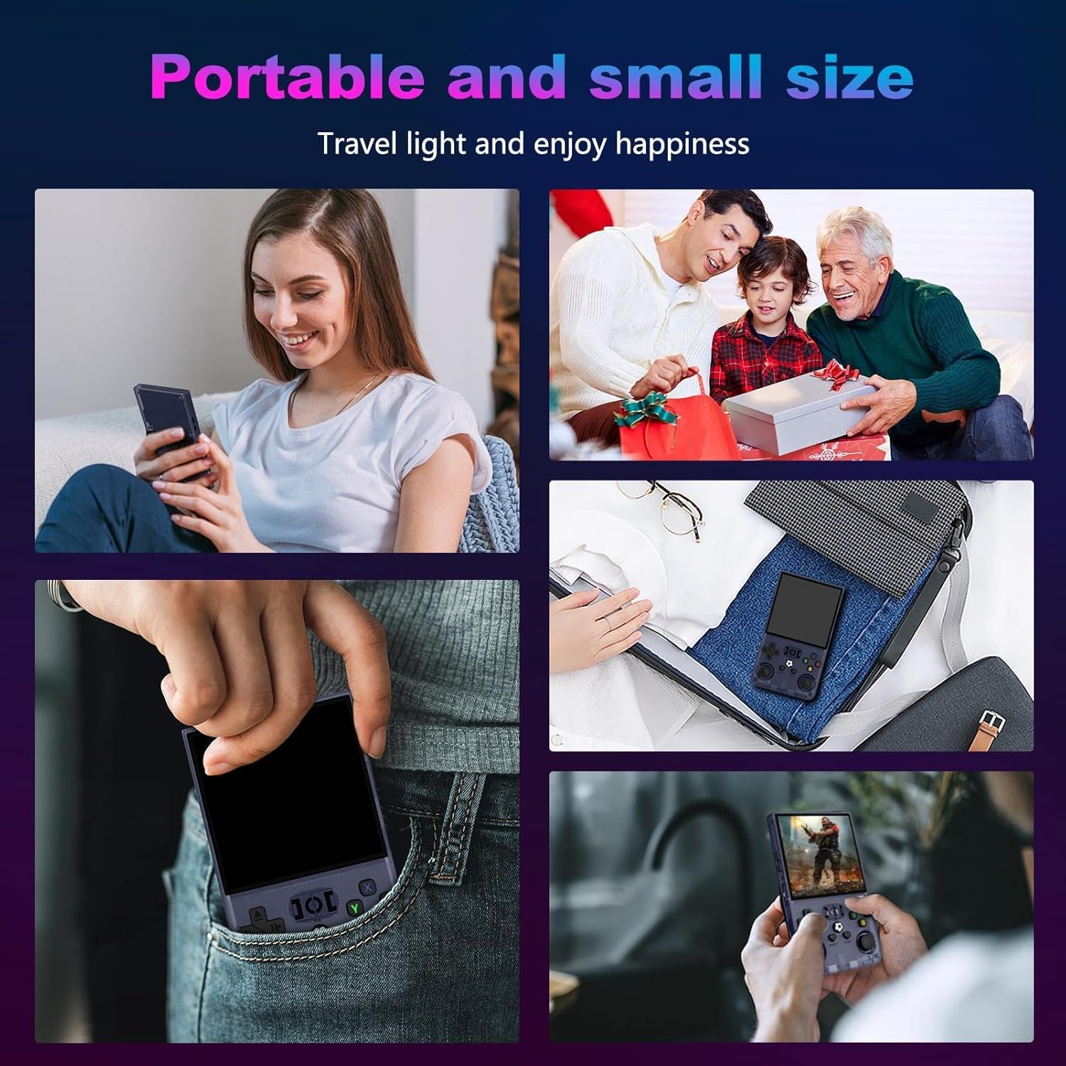 DVJQSN R36MAX Retro Handheld Game Console 4.0 Inch 720x720 IPS Screen