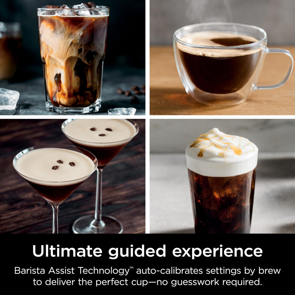 Ninja Luxe Cafe Premier Series, Espresso Machine, Drip Coffee, Rapid Cold Brew, Integrated Grinder, Hands-Free Frother, with Knock Box, Water Filter, Cleaning Tablets, Descaler, ES601GM